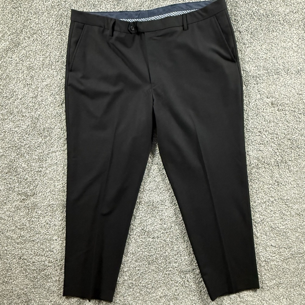 Nautica Mens Dress Pants 42x30 Black Stretch Straight Leg Career Slacks